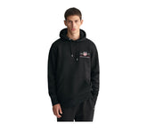 GANT Men's Reg Medium Archive Shield Hoodie Hooded Sweatshirt , Black,L